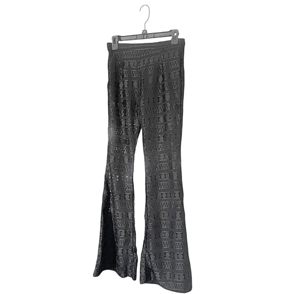 Mustard Seed Flared Leg Side Pocket Stylish Fully Embellished Lace Pants S - Picture 3 of 8